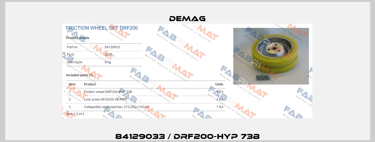 84129033 / DRF200-HYP 73B Demag