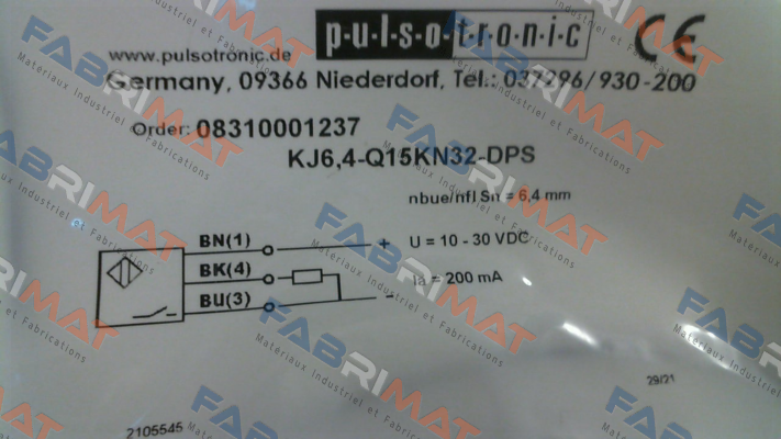 p/n: 08310001237, Type: KJ6,4-Q15KN32-DPS Pulsotronic