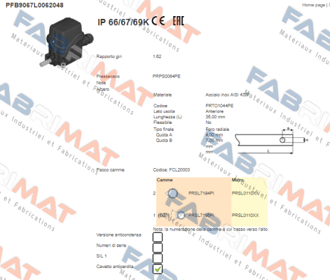 PFB9067L0062048 Ter Tecno Elettrica Ravasi