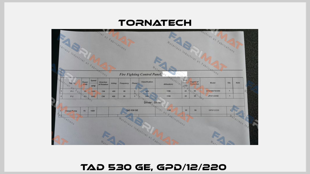 TAD 530 GE, GPD/12/220  TornaTech