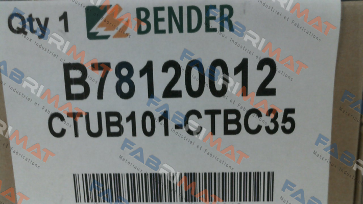 P/N: B78120012, Type: CTUB101-CTBC35 Bender