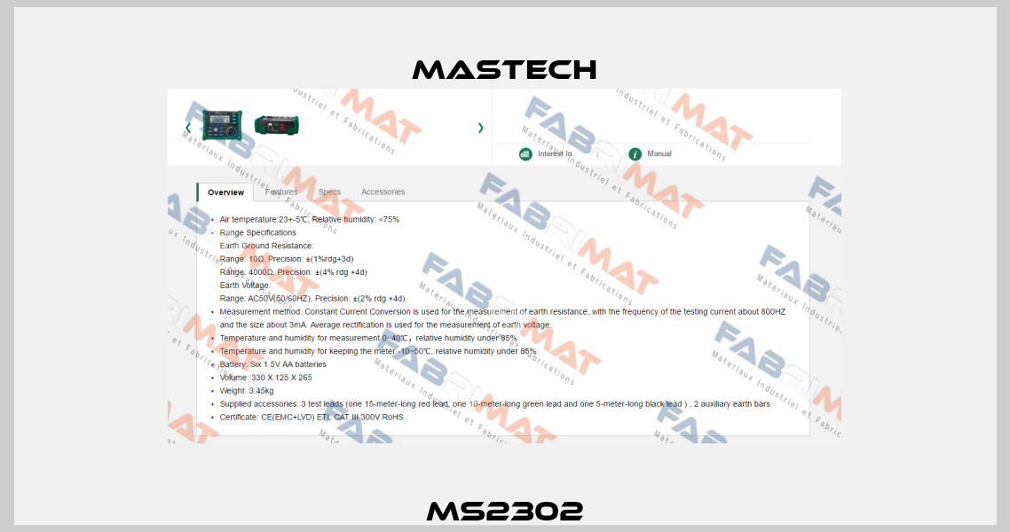 MS2302 Mastech