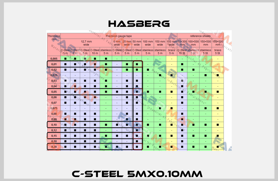 C-Steel 5mx0.10mm  Hasberg
