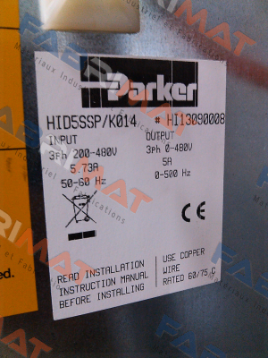 HID5SSP/K014, Nr:HI13090008  Parker