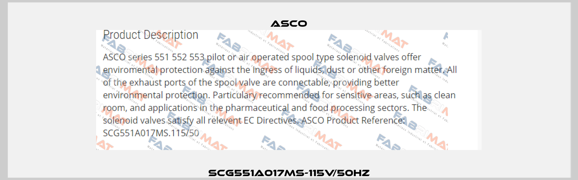 SCG551A017MS-115V/50HZ Asco