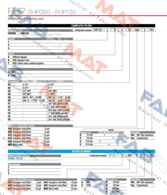 FHP-135-3-B-A-G2-A16-N-P01 MP Filtri