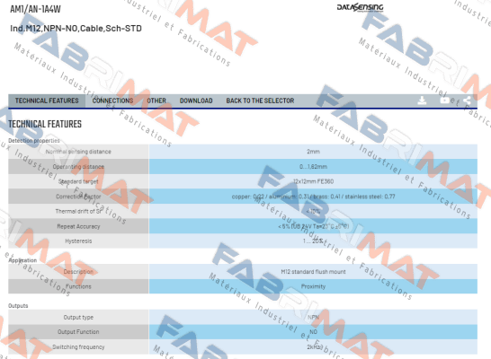 AM1/AN-1A4W Micro Detectors / Diell (now Datasensing)