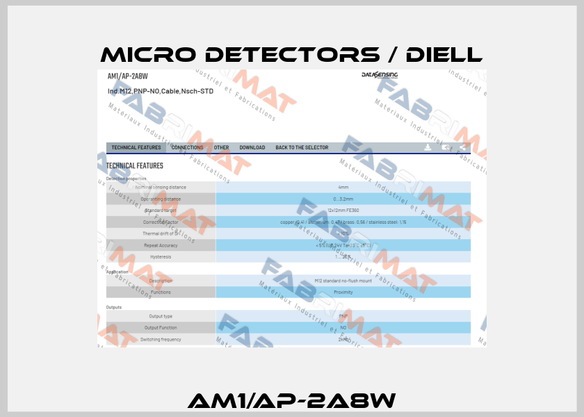 AM1/AP-2A8W Micro Detectors / Diell