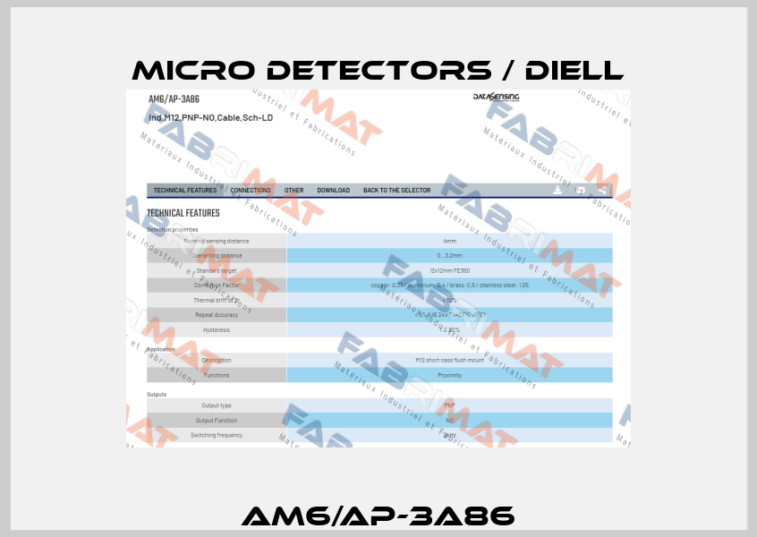 AM6/AP-3A86 Micro Detectors / Diell