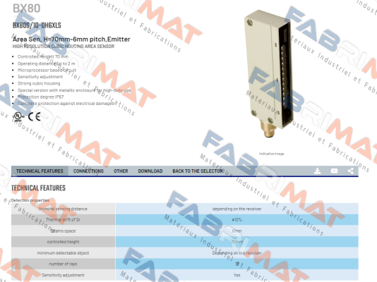 BX80S/10-0H6XLS Micro Detectors / Diell (now Datasensing)