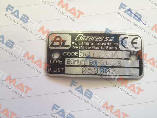 5019306/BOMBA BU-20 LTS alternative 5044406: BE 23 and 5046706: BEU 23  Bezares
