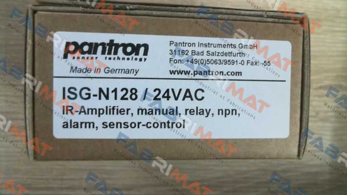 p/n: 9ISG184, Type: ISG-N128/24VAC Pantron
