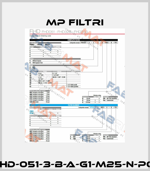 FHD-051-3-B-A-G1-M25-N-P01 MP Filtri