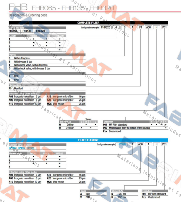 FHB-135-1-B-A-F1-A10-N-P01 MP Filtri