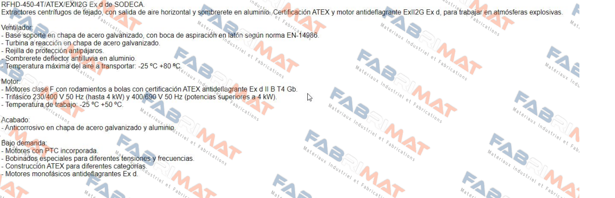 1048584 / RFHD-450-4T / ATEX / EXII2G EX D Sodeca