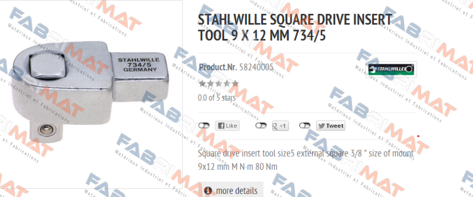 p/n: 58240005, Type: 734/5 Stahlwille