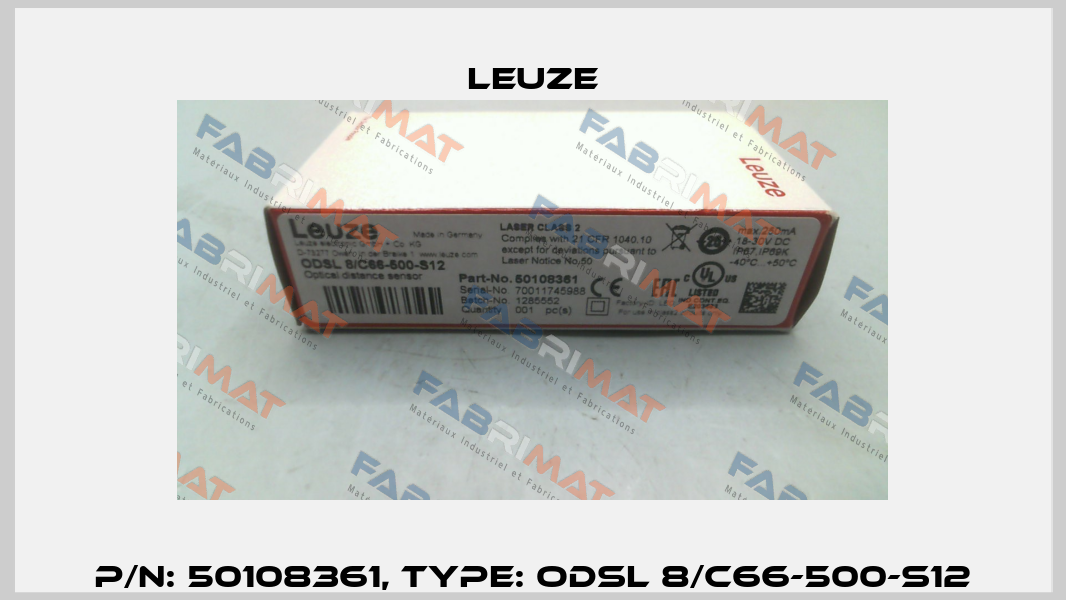 p/n: 50108361, Type: ODSL 8/C66-500-S12 Leuze