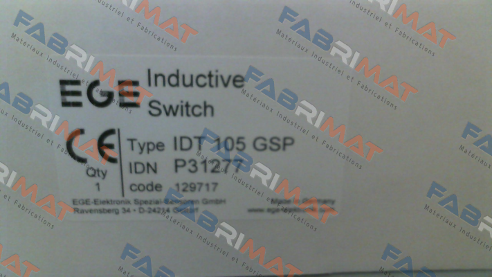 p/n: P31277, Type: IDT 105 GSP Ege