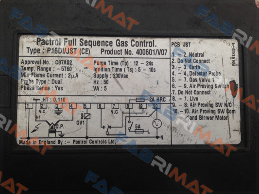 E41-01600-06,  P16 DI,  400601/V07 Pactrol