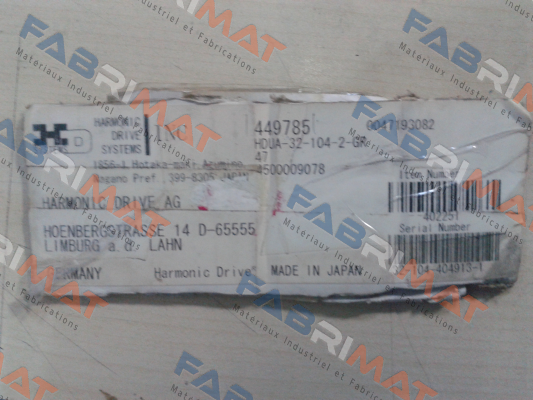 Item number: 402251 S/N: 32-104-404913-1  OEM!!  Harmonic Drive